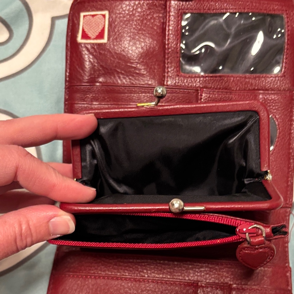 Brighton Red Croc-Embossed Leather Crossbody Bag - Picture 6 of 8